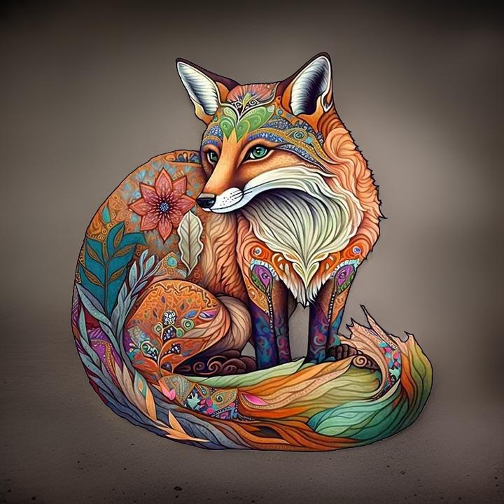 Wooden Animal and Nature Puzzles Fox