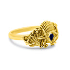 Sovereign Of The Sea Blue Stone Gold Ring