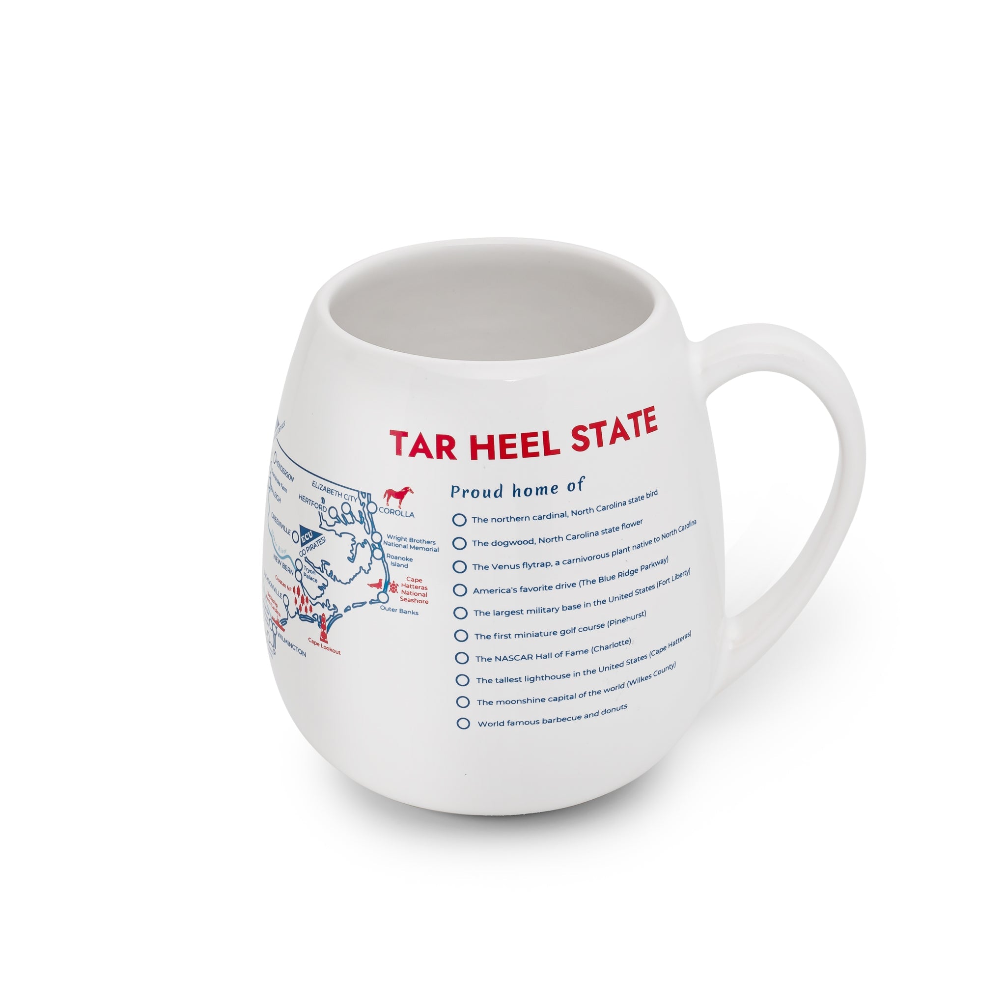 North Carolina Map Color In Travel Mug