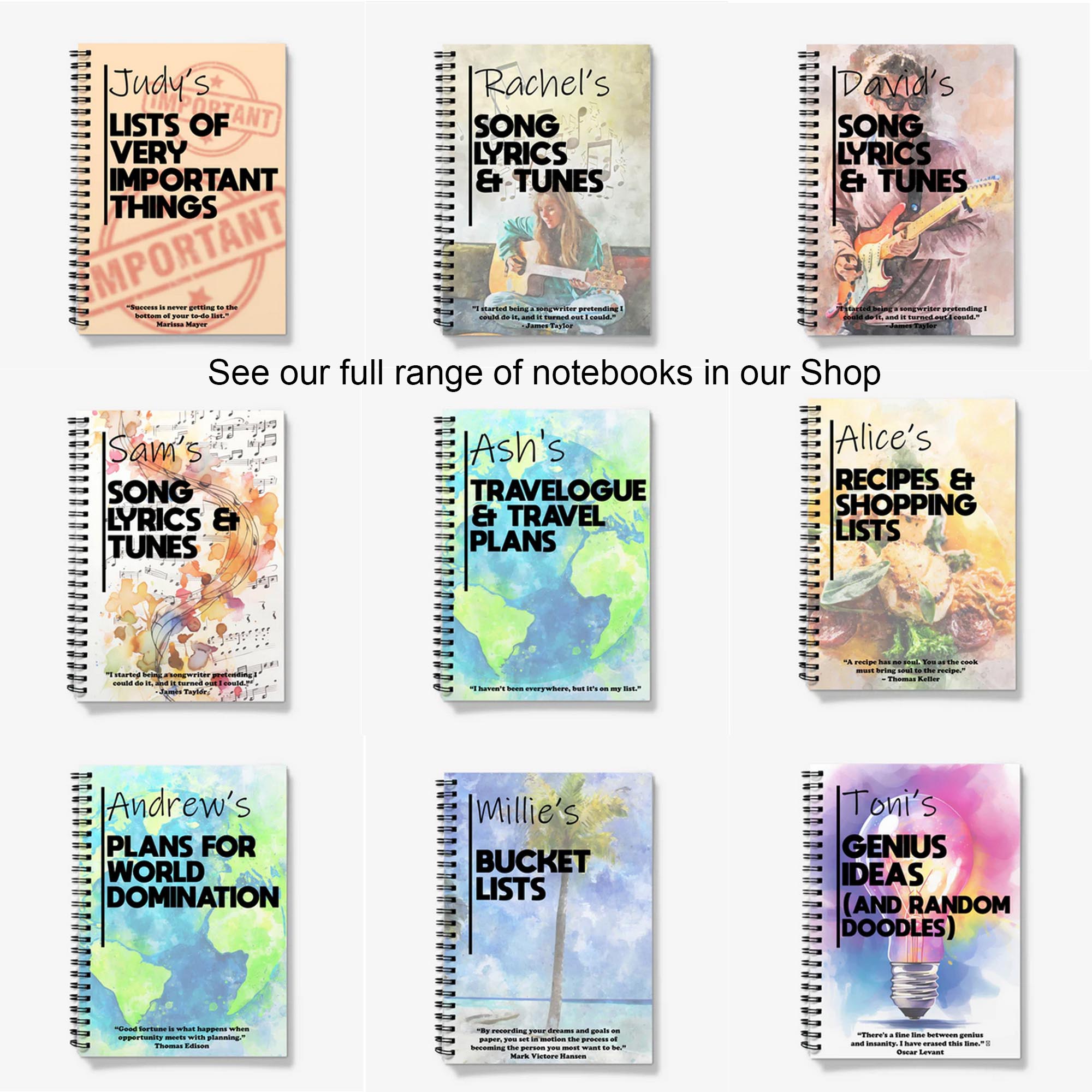 Personalised Notebook - "Travelogue & Travel Plans"