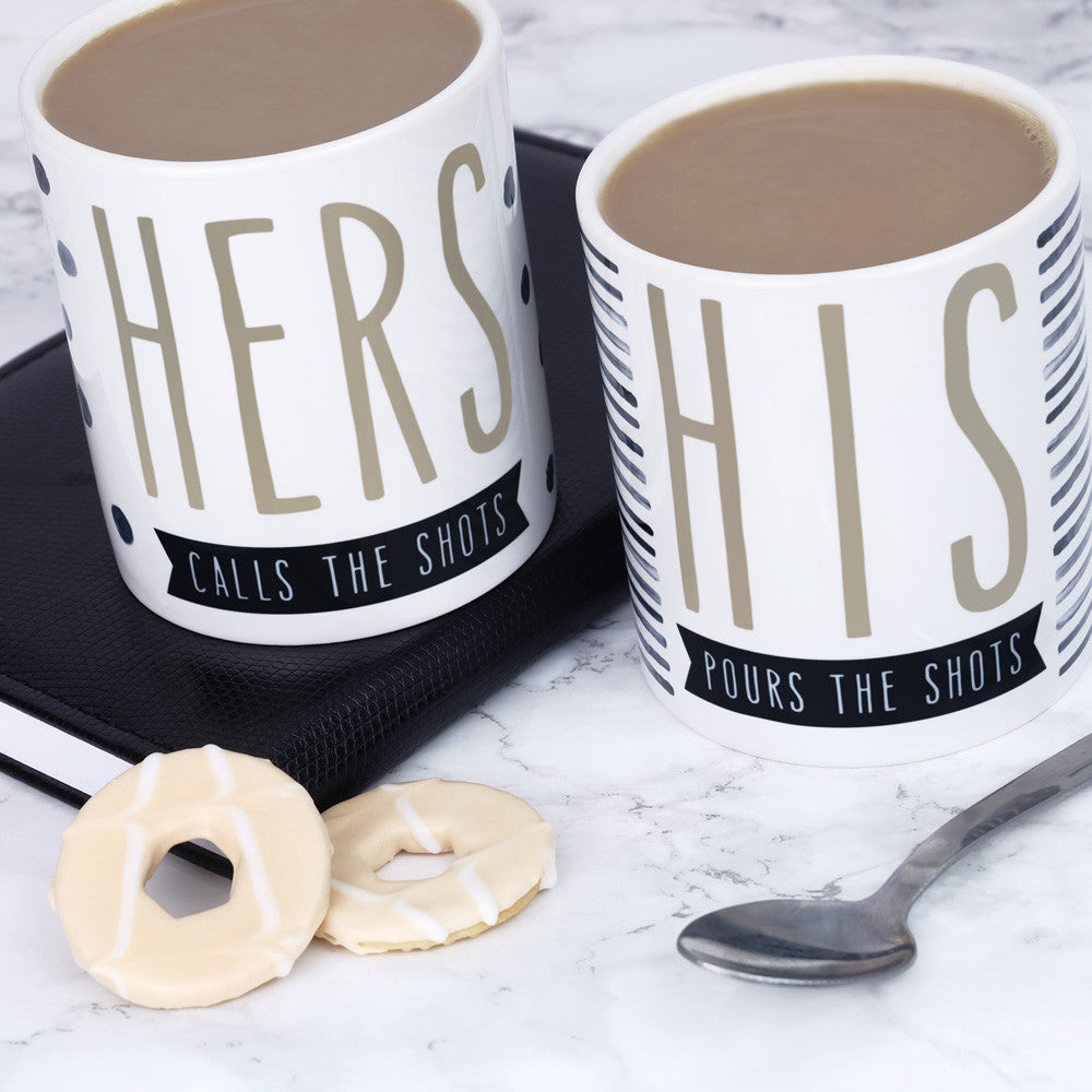 Calls The Shots/Pours The Shots His & Hers Mugs