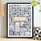 Personalised How To Cook Everything Vegan Print Black frame Gold