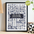 Personalised How To Cook Everything Vegan Print Black frame Black