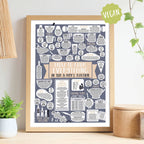 Personalised How To Cook Everything Vegan Print Oak effect frame Gold
