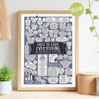 Personalised How To Cook Everything Vegan Print Oak effect frame Black