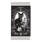 Black Cat Occult Rug Woven Cotton Gothic Home Decor – Alchemy Gothic Paracelsus RUG7