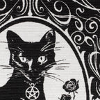 Black Cat Occult Rug Woven Cotton Gothic Home Decor – Alchemy Gothic Paracelsus RUG7
