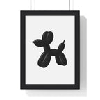 Black Balloon Dog Poster | Minimalist Bathroom Wall Art A3 Framed