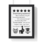 Funny Bathroom Reviews Wall Art | Toilet Poster A3 Framed