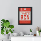 Barcelona Boarding Pass Poster – Minimal Travel Wall Art