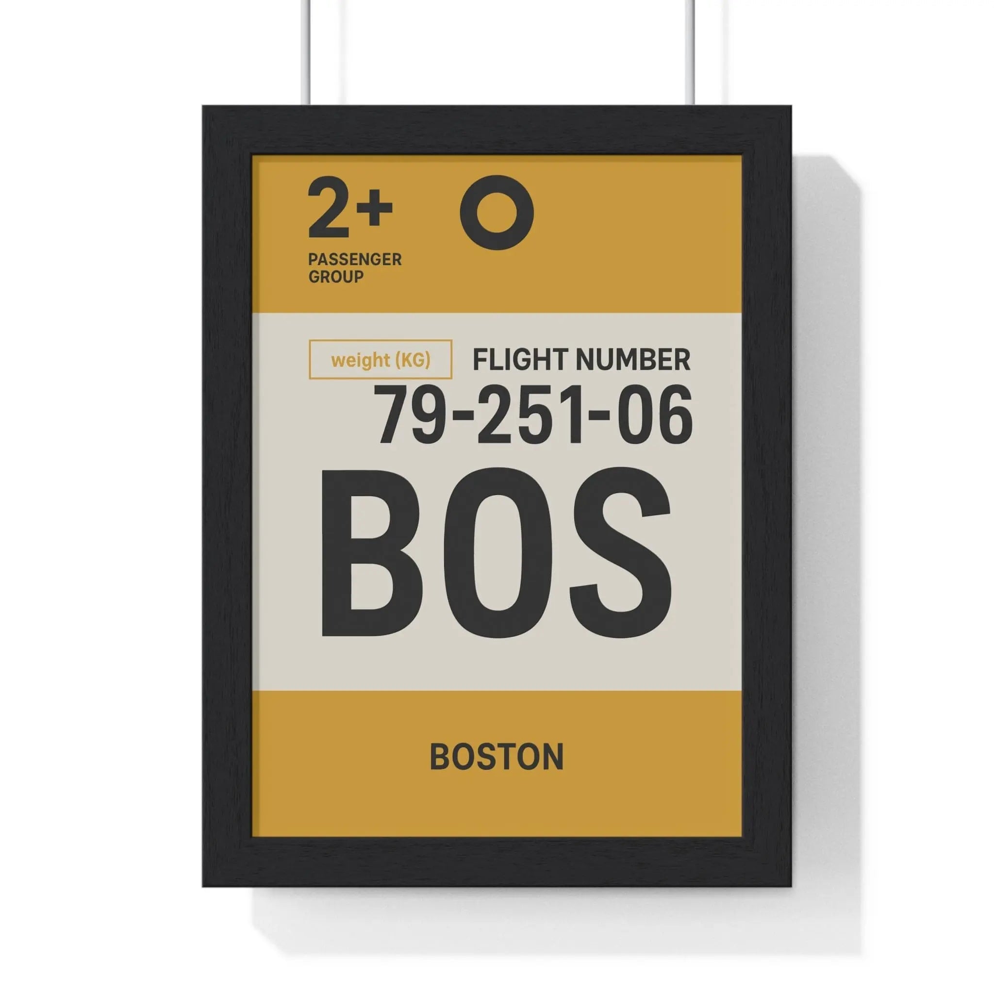 Boston Boarding Pass Poster – Minimalist Travel Print A3 Framed