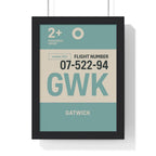 Gatwick Boarding Pass Poster – Minimalist Travel Print A3 Framed