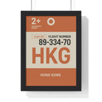 Hong Kong Boarding Pass Poster – HKG Travel Print A3 Framed