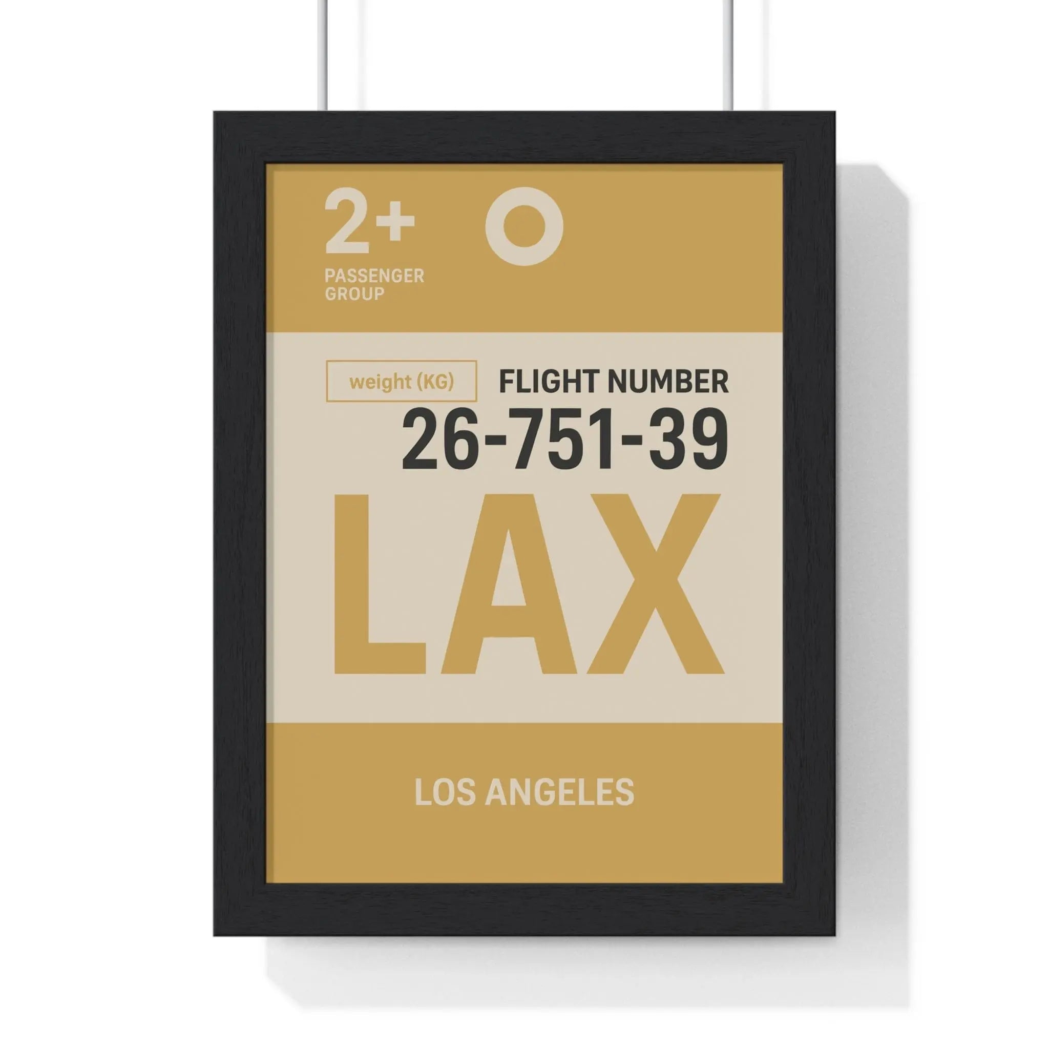 Los Angeles LAX Boarding Pass Poster – Minimalist Travel Wall Art A3 Framed