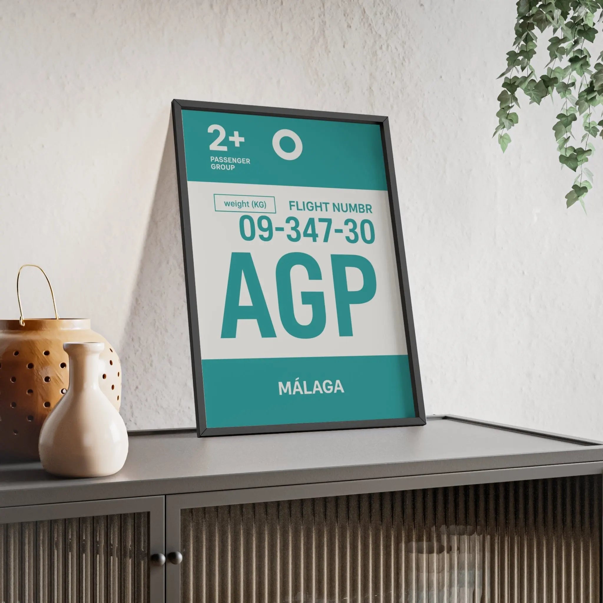 Malaga AGP Boarding Pass Poster – Minimalist Spain Travel Print