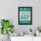 Malaga AGP Boarding Pass Poster – Minimalist Spain Travel Print