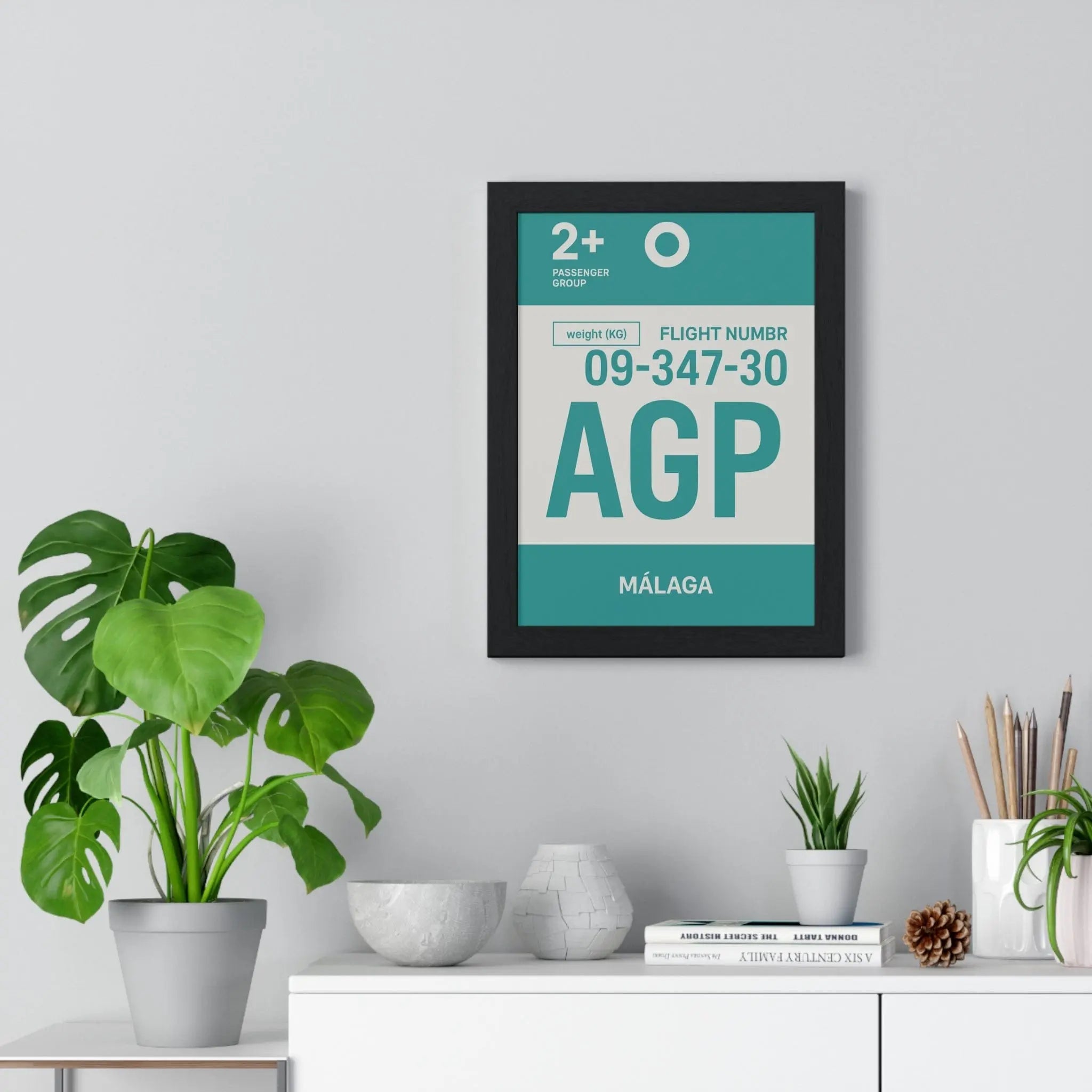 Malaga AGP Boarding Pass Poster – Minimalist Spain Travel Print