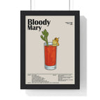 Bloody Mary Cocktail Poster – Classic Brunch Drink Wall Art – Framed or Unframed A3 Framed