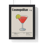 Cosmopolitan Cocktail Poster – Modern Bar Wall Art – Framed or Unframed A3 Framed