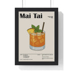 Mai Tai Cocktail Poster – Tropical Rum Drink Wall Art – Framed or Unframed A3 Framed