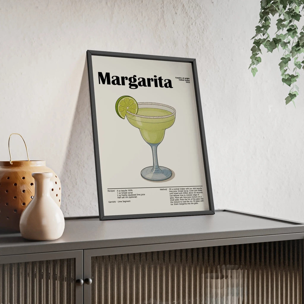Margarita Cocktail Poster – Classic Tequila Drink Wall Art – Framed or Unframed