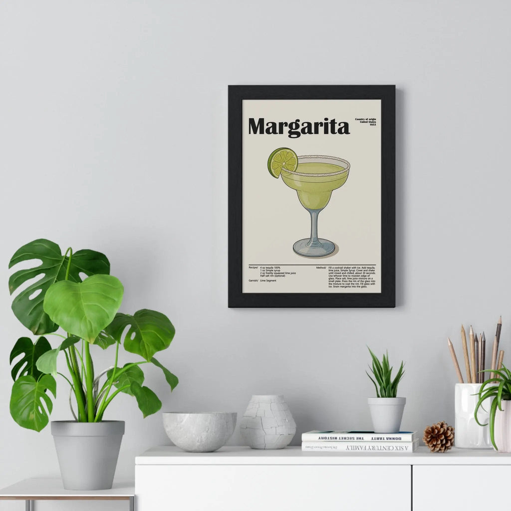 Margarita Cocktail Poster – Classic Tequila Drink Wall Art – Framed or Unframed