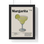 Margarita Cocktail Poster – Classic Tequila Drink Wall Art – Framed or Unframed A3 Framed