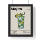 Mojito Cocktail Poster – Fresh Classic Drink Wall Art – Framed or Unframed A3 Framed