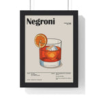Negroni Cocktail Poster – Bold Italian Drink Wall Art – Framed or Unframed A3 Framed
