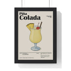 Piña Colada Cocktail Poster – Tropical Drink Wall Art – Framed or Unframed A3 Framed
