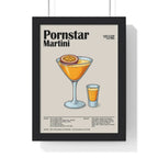 Pornstar Martini Cocktail Poster – Bold Party Drink Wall Art – Framed or Unframed A3 Framed