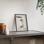 Tom Collins Cocktail Poster – Classic Drink Wall Art – Bar Decor Print