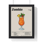 Zombie Cocktail Poster – Bold Tiki Bar Wall Art – Framed or Unframed A3 Framed