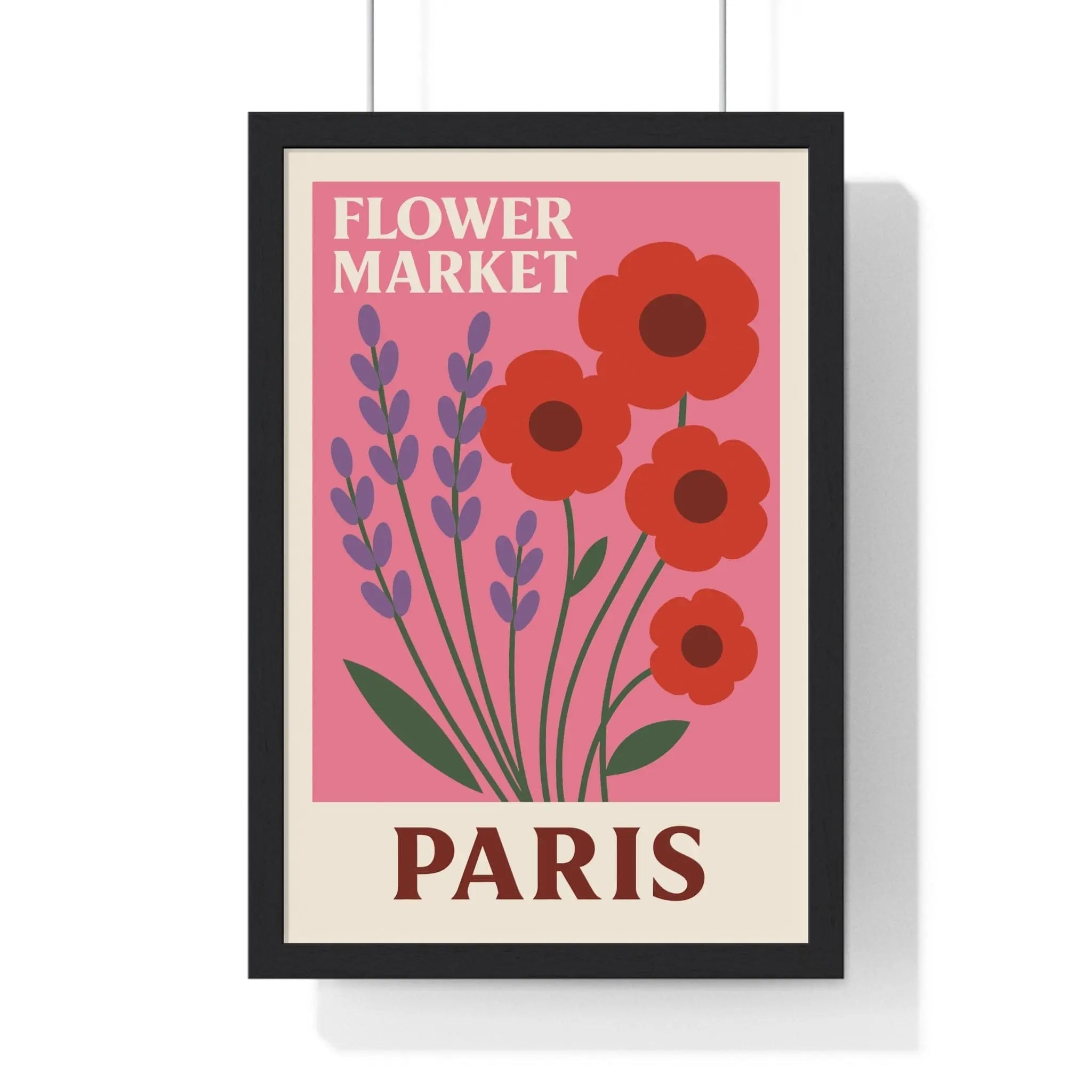 Flower Market Paris Poster | Vintage Floral Wall Art A3 Framed