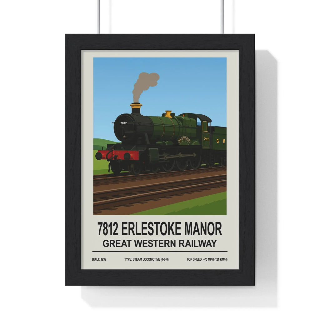 7812 Erlestoke Manor Poster | Great Western Railway Steam Train Wall Art A3 Framed