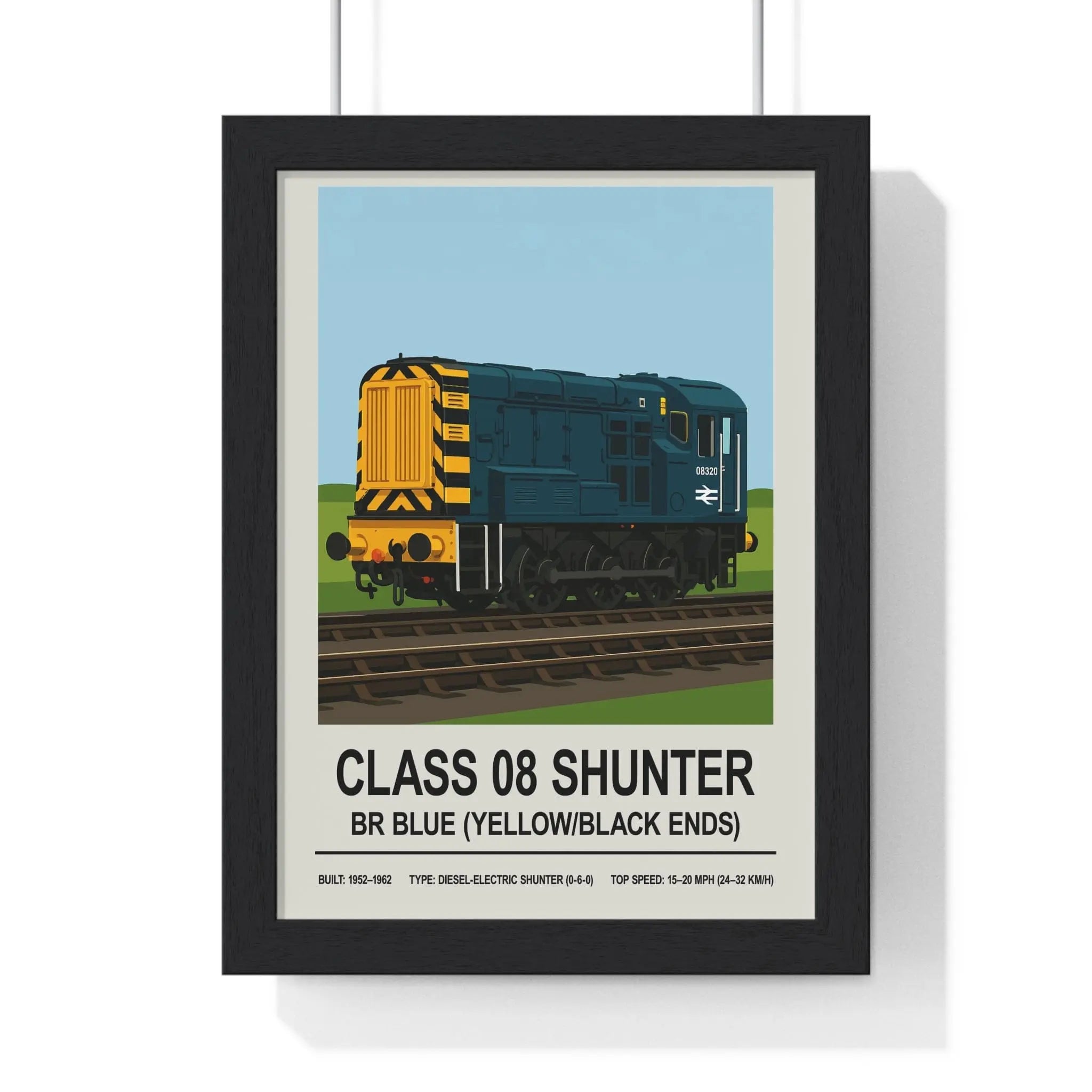 Class 08 Shunter Poster Print | BR Blue Diesel Train Art A3 Framed