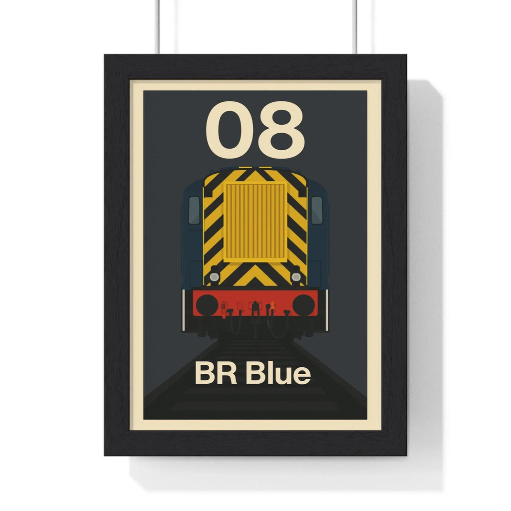 Class 08 Shunter Poster Print | BR Blue Diesel Train Artwork A3 Framed