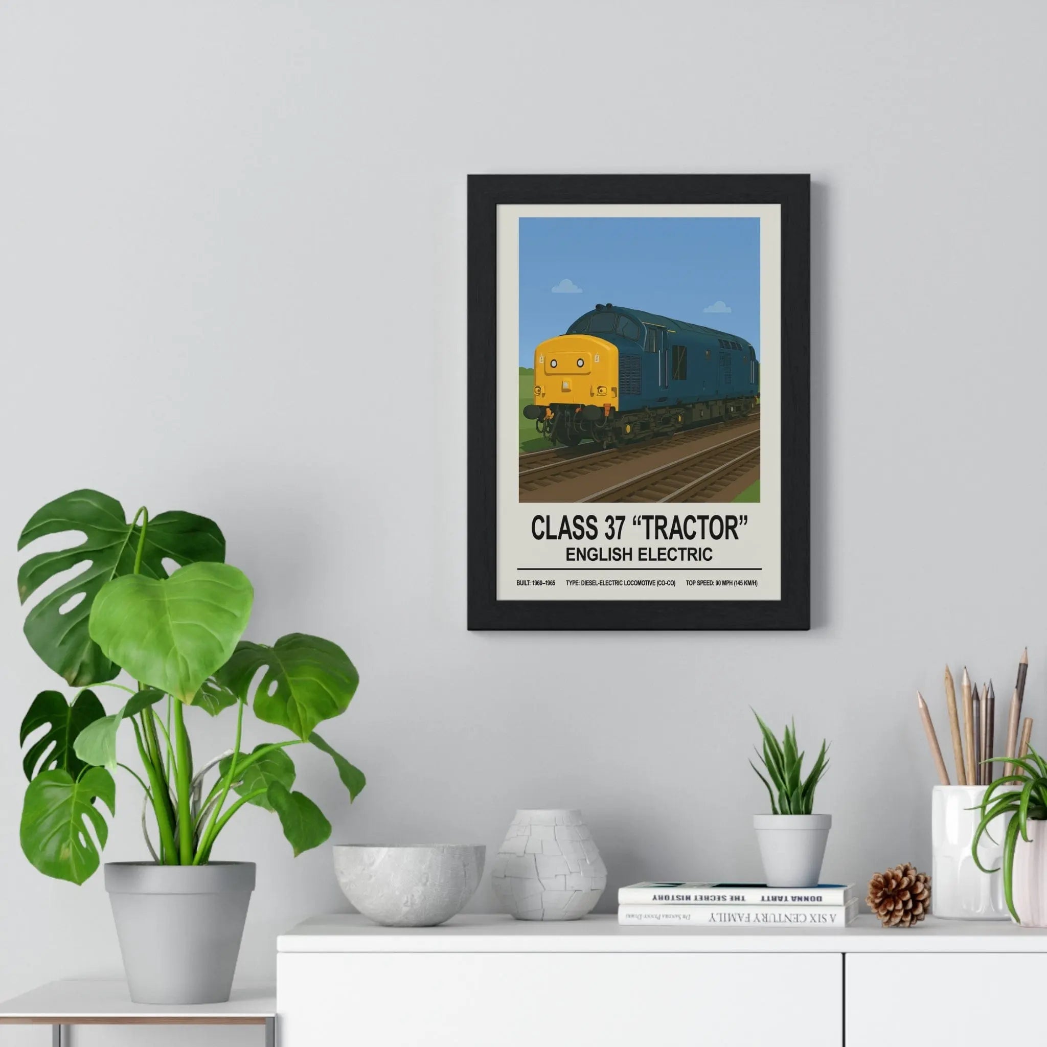 Class 37 “Tractor” English Electric Poster | Diesel Locomotive Wall Art