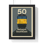 Class 50 Network Southeast Train Poster – Retro Railway Wall Art Print A3 Framed