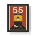 Class 55 Deltic Poster – Retro British Rail Train Print, Railway Wall Art A3 Framed
