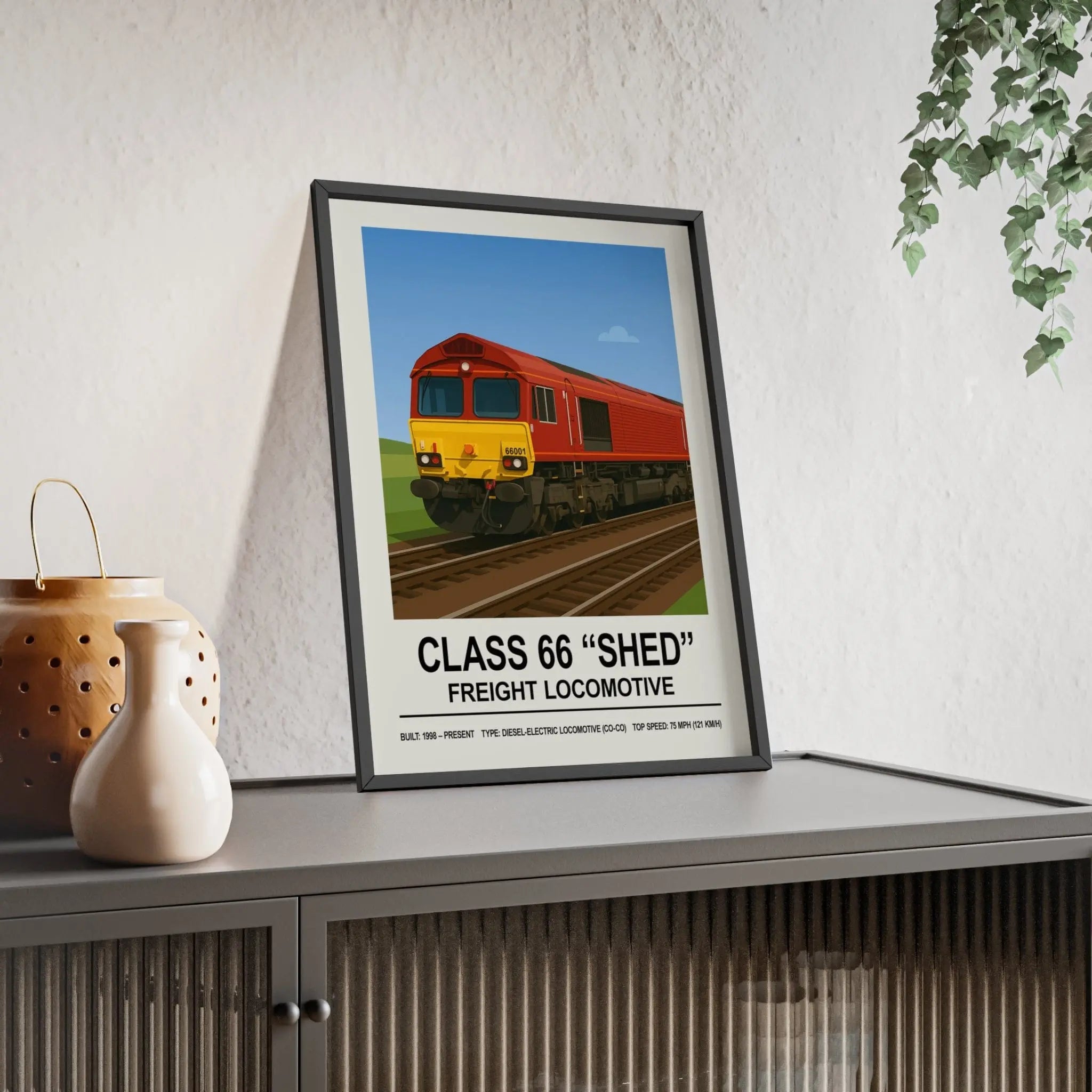 Class 66 Poster | “Shed” Freight Locomotive Diesel Train Wall Art
