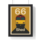Class 66 Shed Train Poster – EWS Locomotive Wall Art for Railway Fans A3 Framed