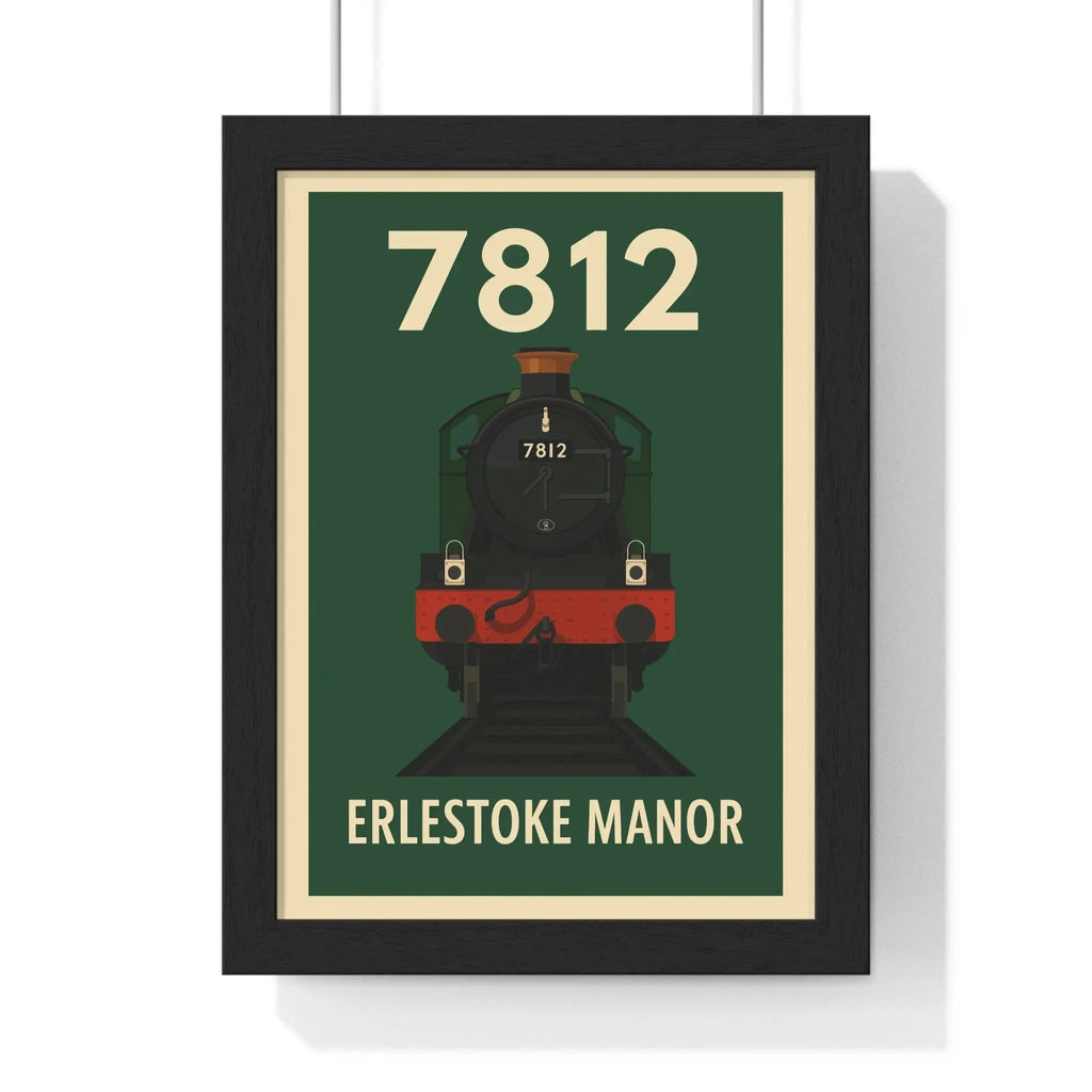 Erlestoke Manor 7812 Steam Train Poster – Classic British Rail Wall Art A3 Framed