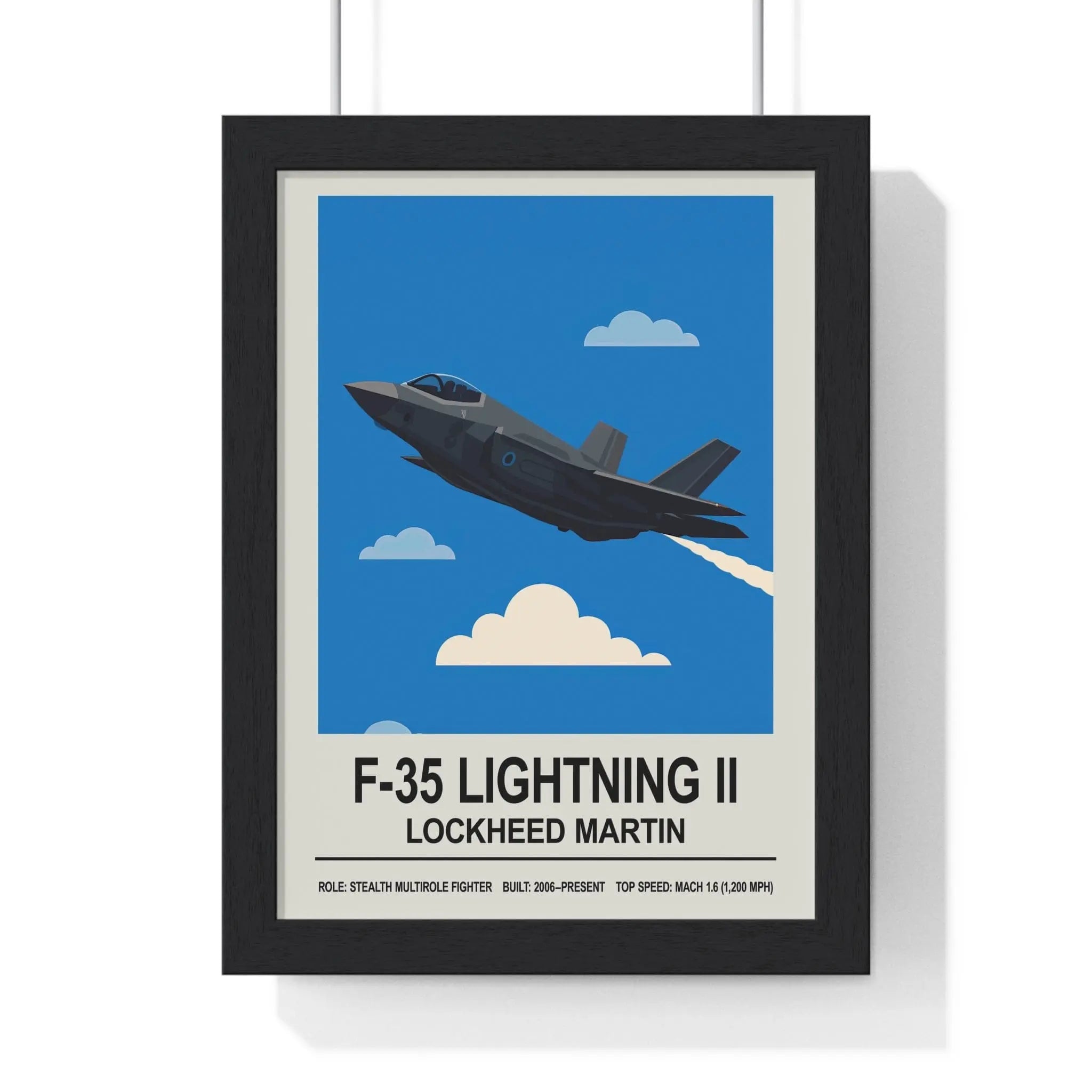 F-35 Lightning II Poster | Stealth Fighter Jet Wall Art A3 Framed