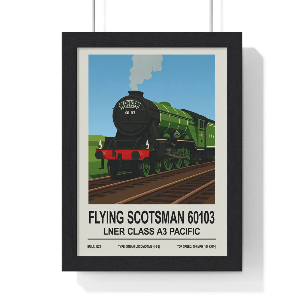 Flying Scotsman Poster | LNER Class A3 Steam Locomotive Wall Art A3 Framed