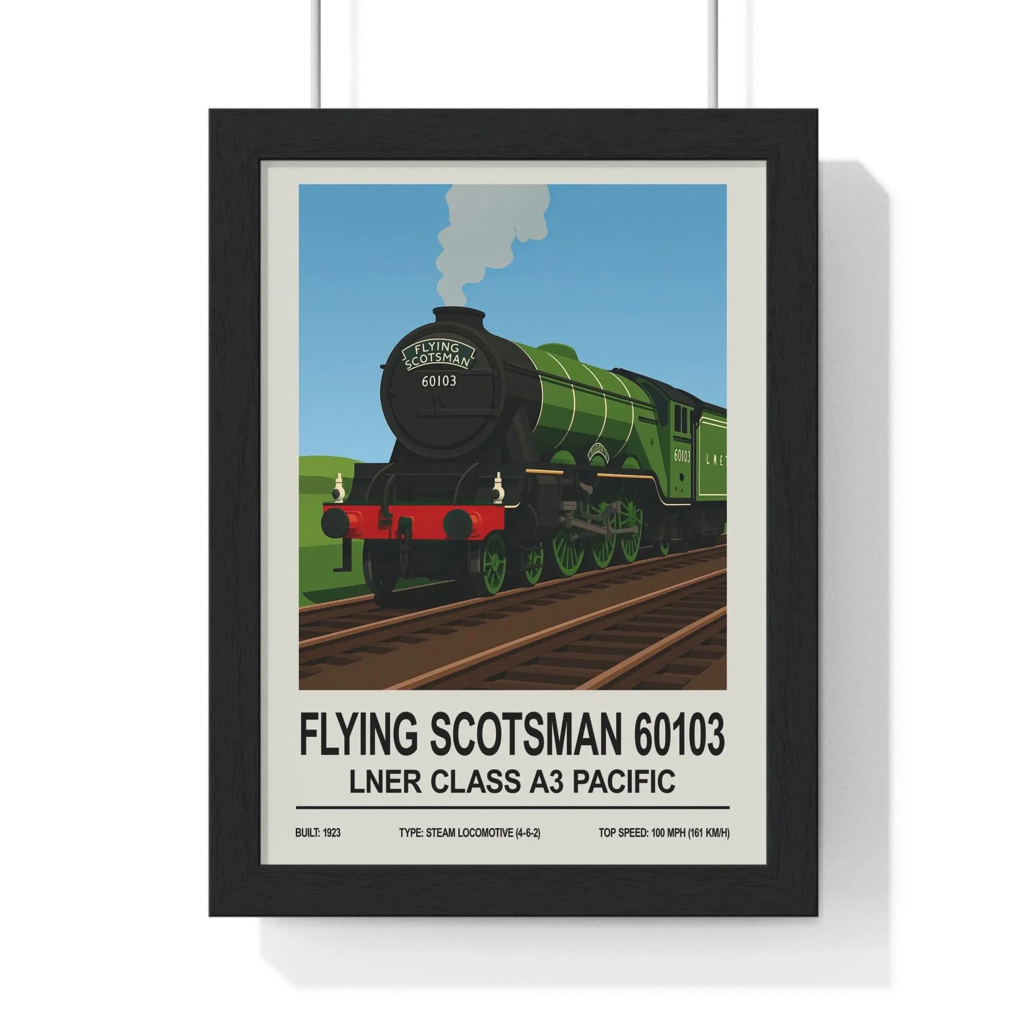 Flying Scotsman Poster | LNER Class A3 Steam Locomotive Wall Art A3 Framed