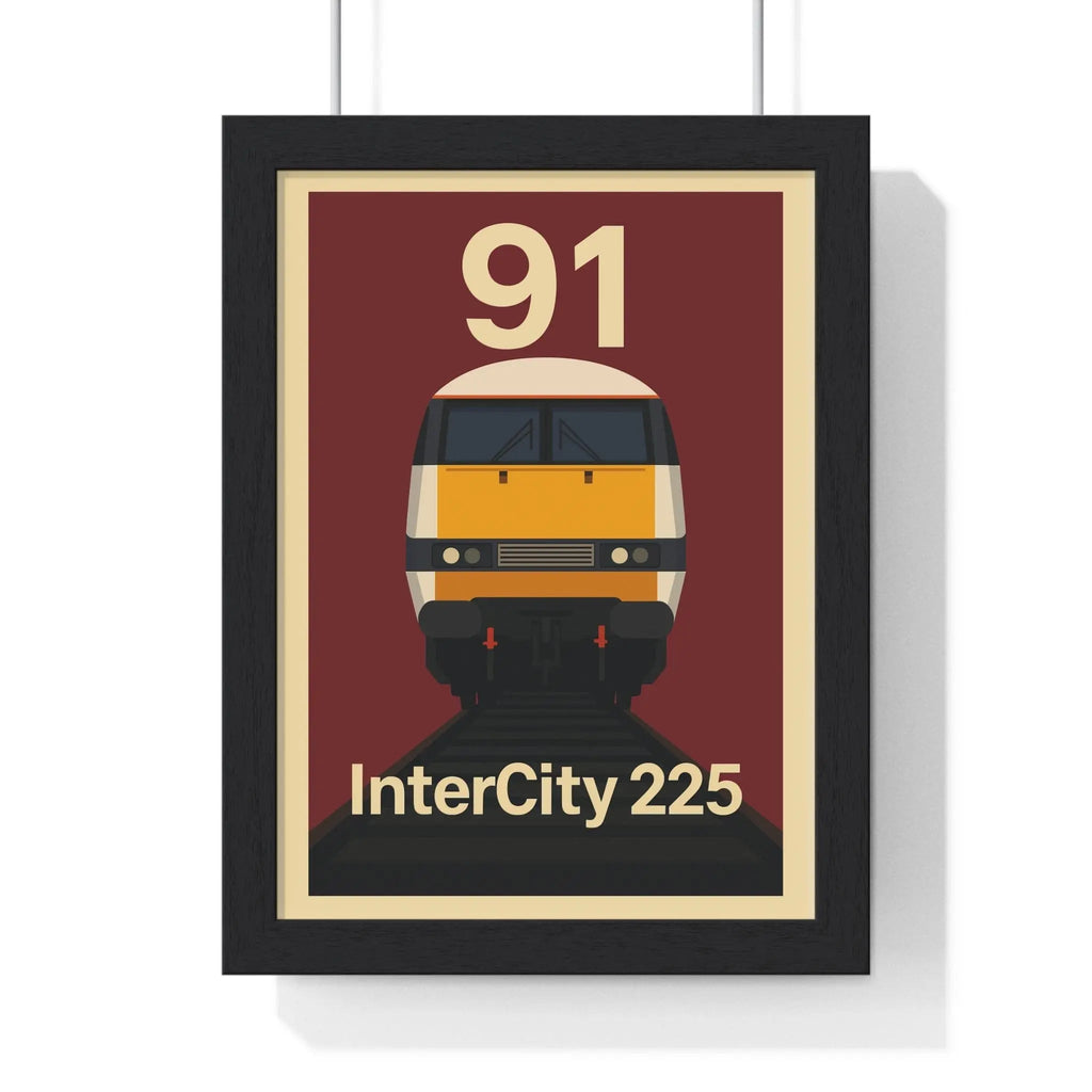 InterCity 225 Class 91 Train Poster – Iconic British Railway Wall Art A3 Framed