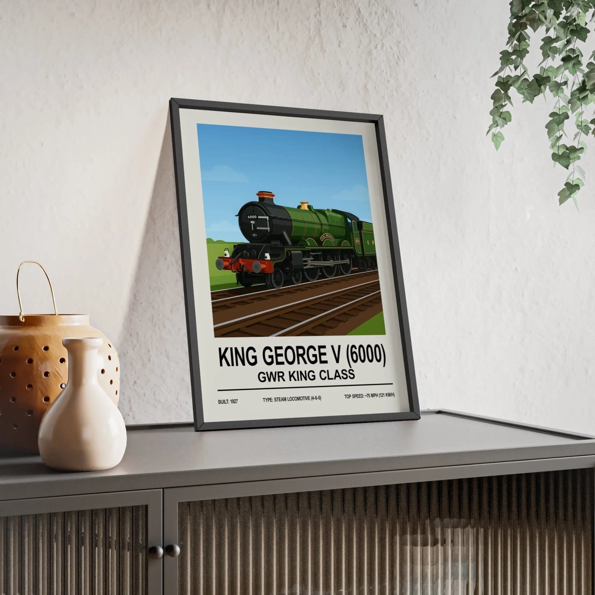 King George V GWR King Class Poster | Steam Locomotive Railway Wall Art