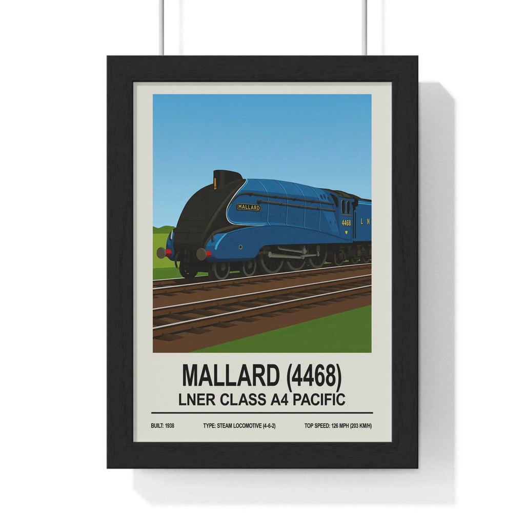 Mallard 4468 Poster | World’s Fastest Steam Locomotive Railway Wall Art A3 Framed