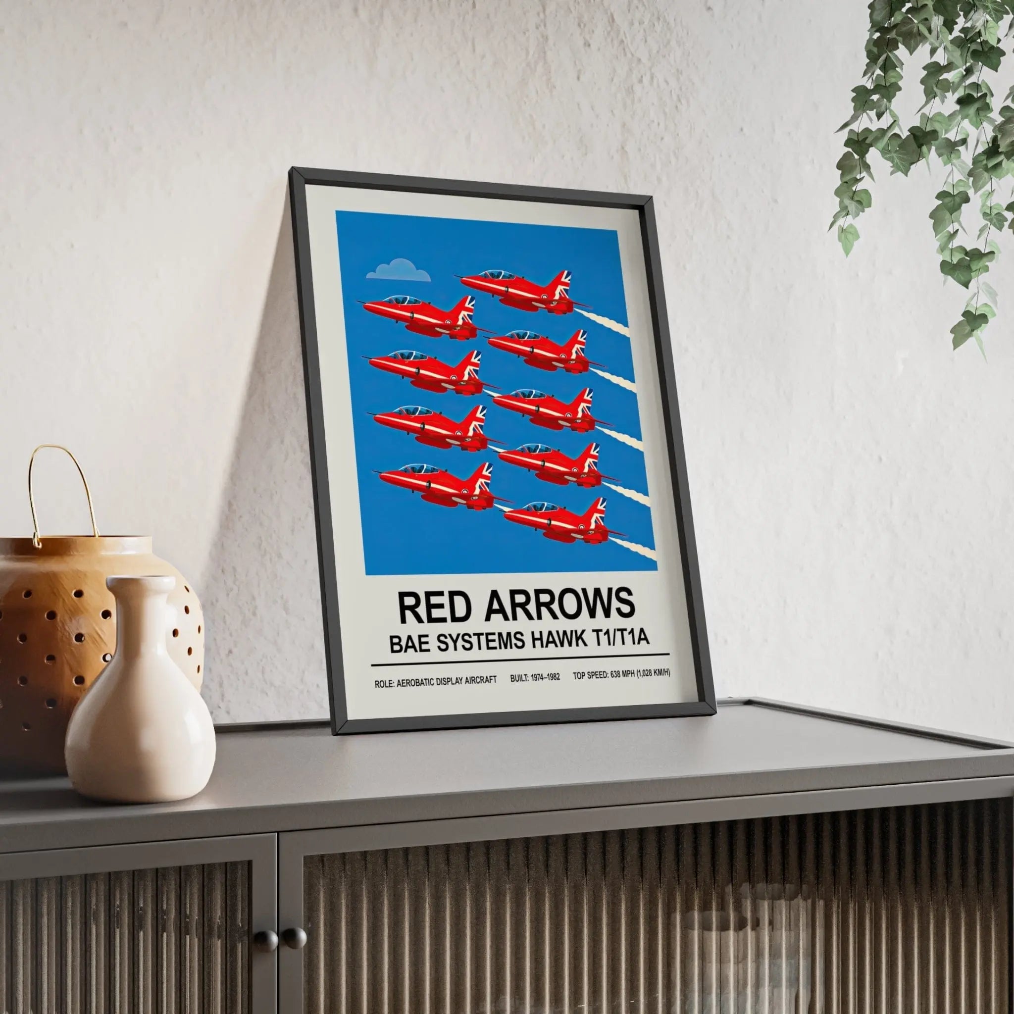 Red Arrows Poster | RAF Aerobatic Display Hawk Jet Print